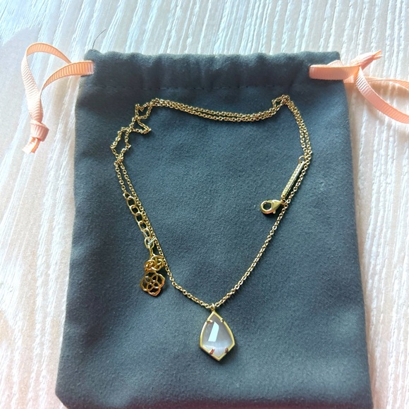 Kendra Scott Gold Necklace with White Pendant - Picture 1 of 2